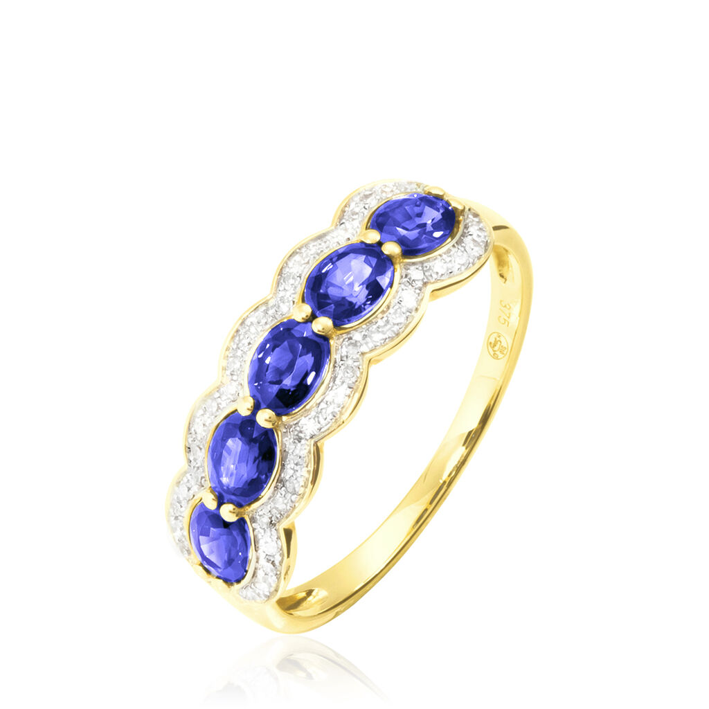 Bague Margaux Or Jaune Tanzanite Et Diamant