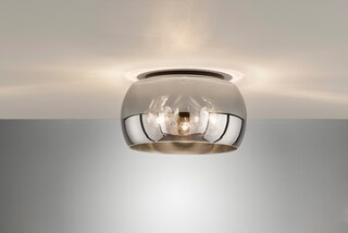 FISCHER & HONSEL Retrofit Deckenlampe DIMA 40 cm sandschwarz /rauchfarbig