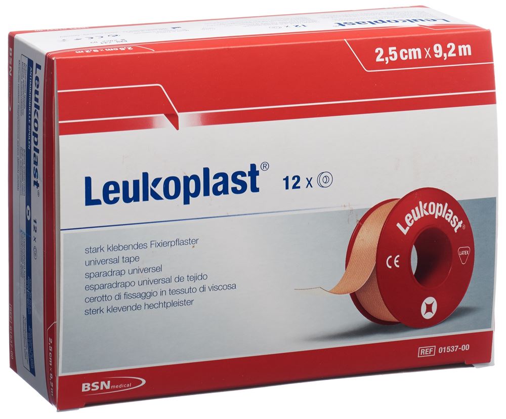 Leukoplast Fixierpflaster 9.2mx2.5cm hautfarbig ohne Schutzring 12 Stk