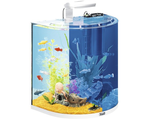 Tetra ExplorerLine 60L aquarium met LED-verlichting, voer, verwarming, filter, waterconditioner (zonder kast), wit