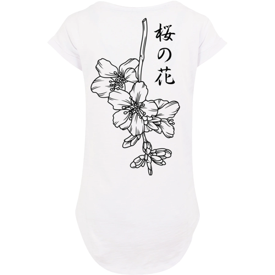 F4NT4STIC Long Cut T-Shirt Japan Flower weiß