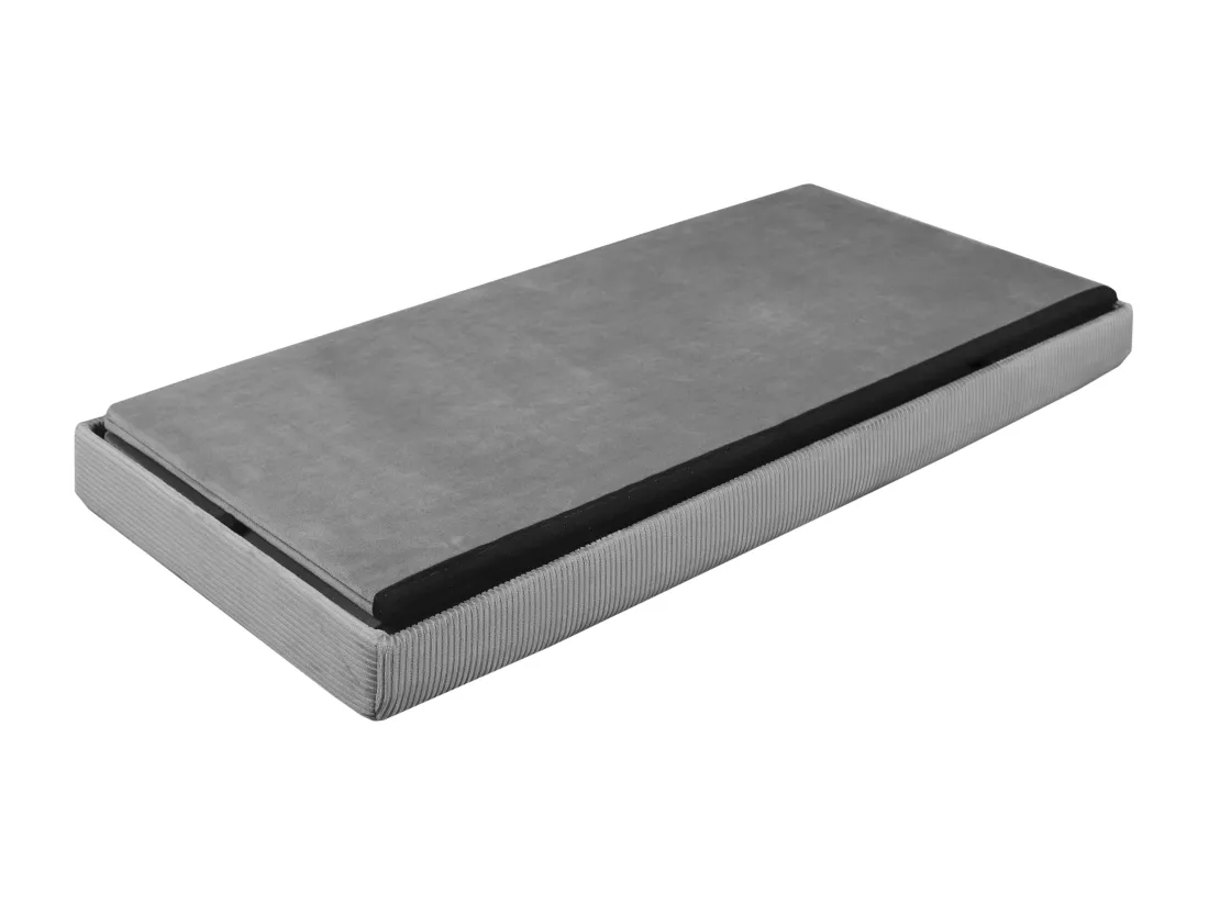 Coffre Banc Pliable Velours Cotele Giulia Gris
