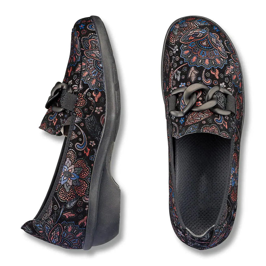 AUSVERKAUF - Schlüpfschuh ANEMON schwarz-multicolor