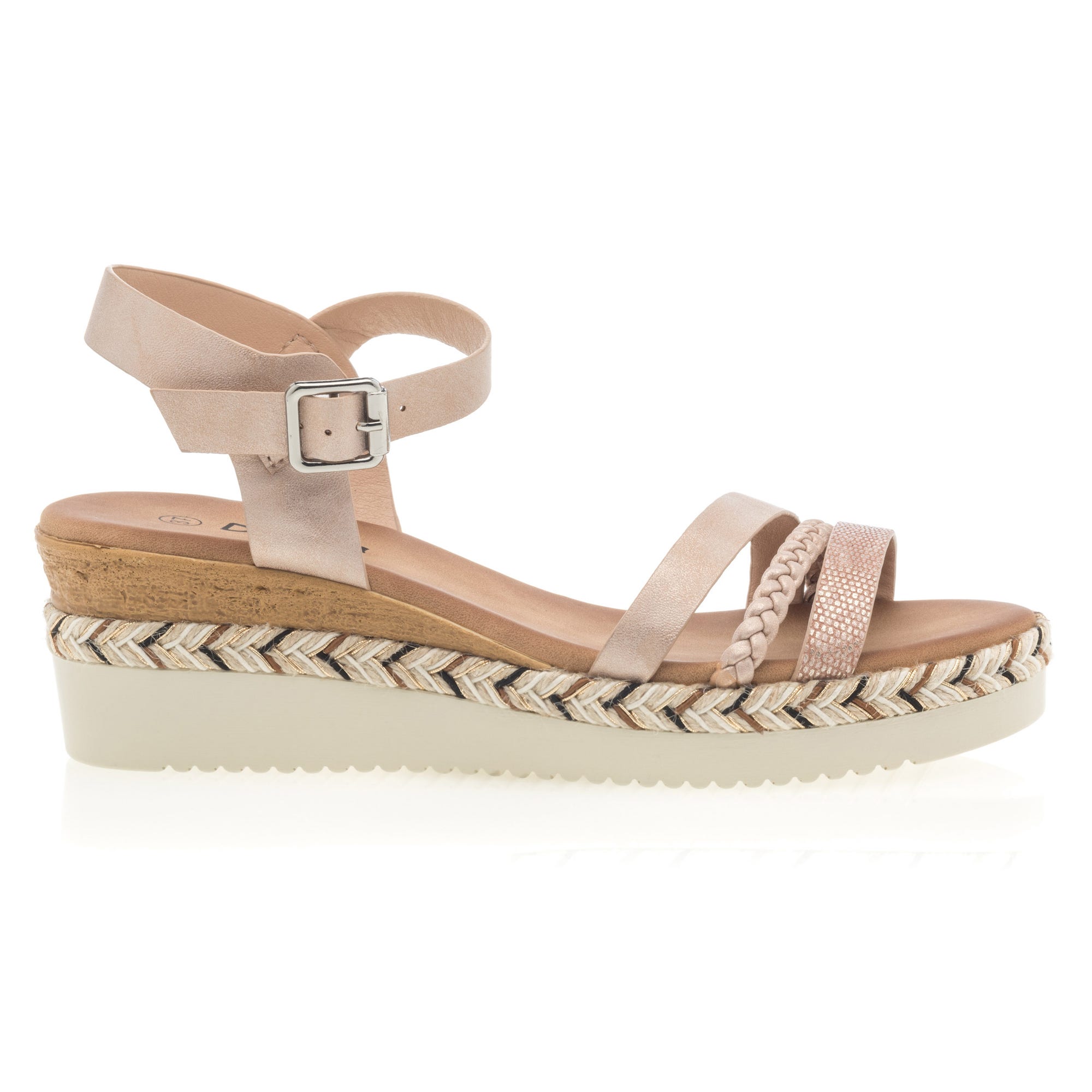 Sandales à talon compensé Femme rose