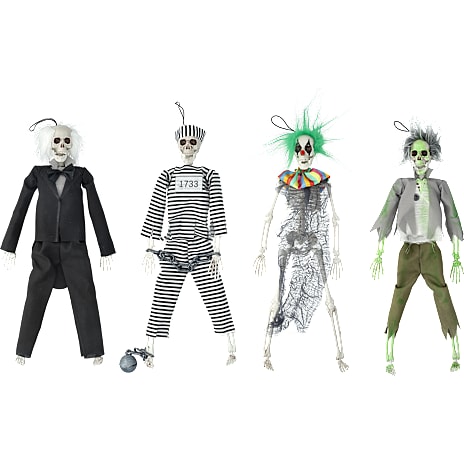 Halloween skelet med tøj 40 cm - flere varianter - assorteret