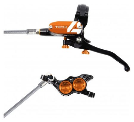 Frein Arrière Hope Tech4 E4 Noir / Orange Durite Tressé Aviation