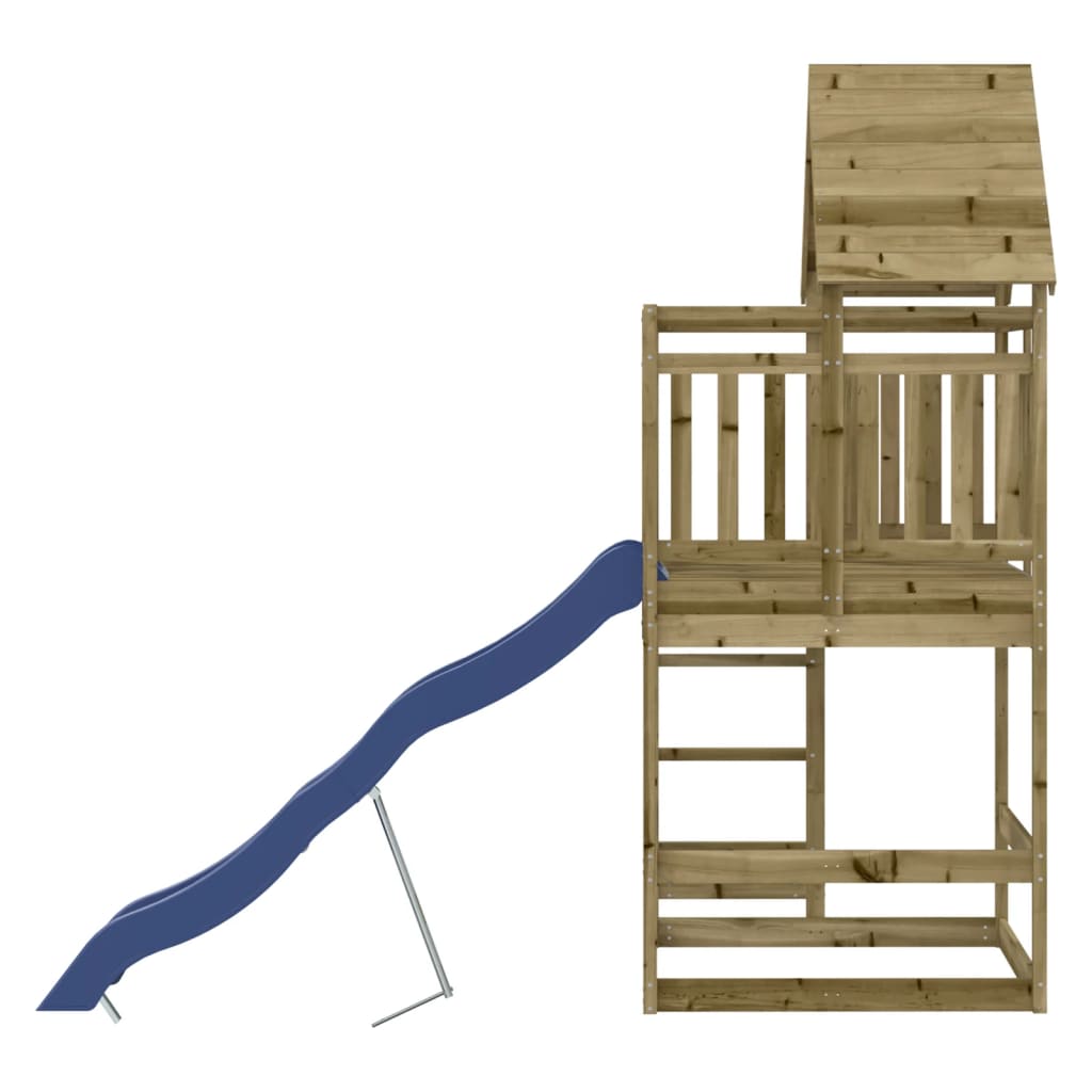 Aire de jeux d'extérieur balançoires toboggan portiques robuste jeux jardin 292 x 127 x 264 cm bois de pin imprégné 02_000468