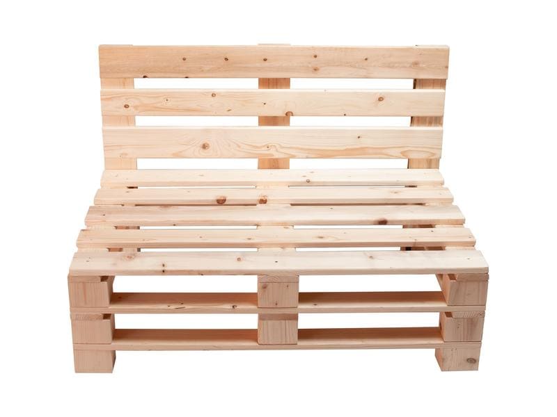 COCON Palettensofa Nature, 120 x 50/86 x 80 Palettenmöbel für Balkon, Terrasse oder Garten