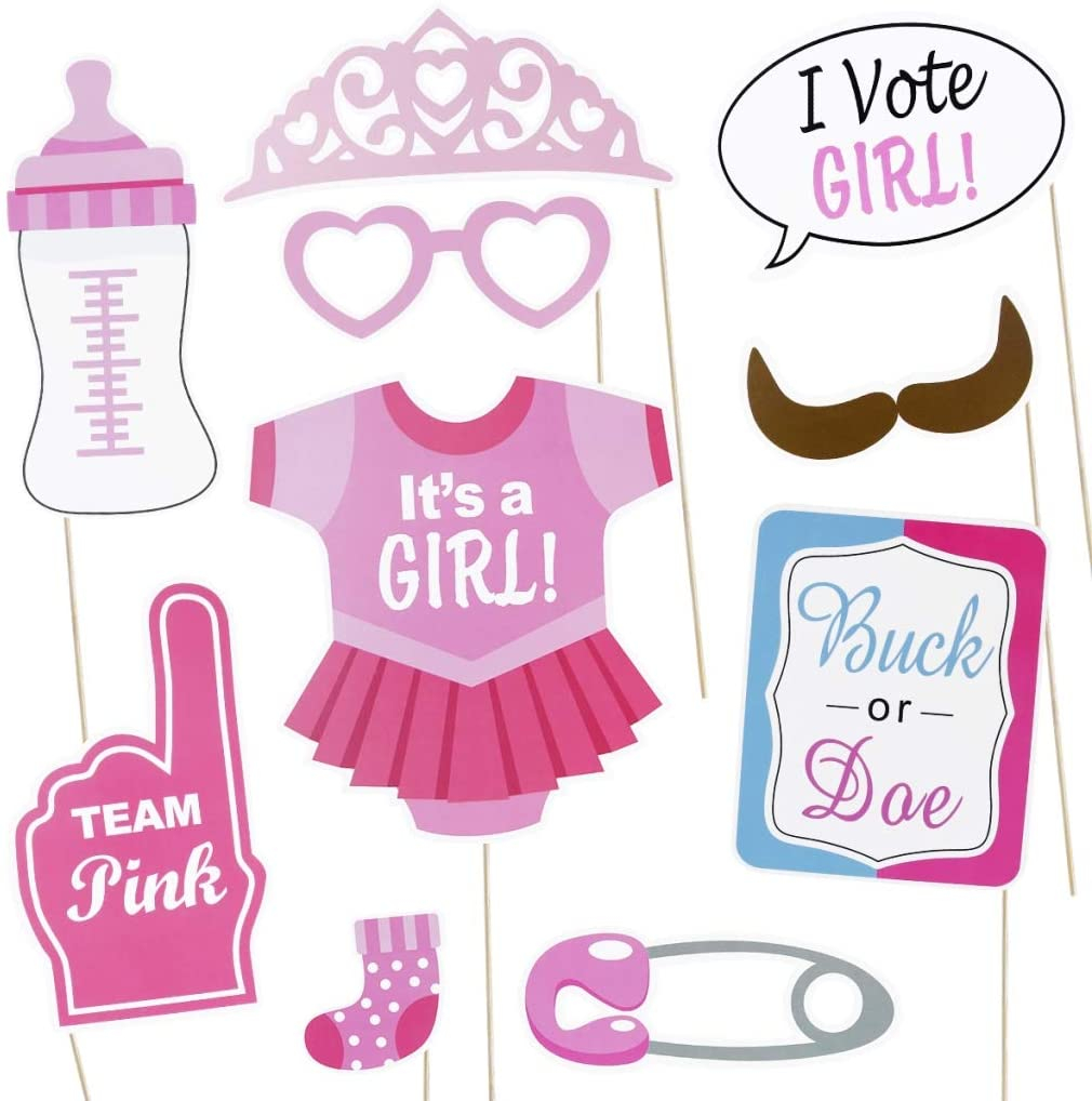 (30er Set) Photo Booth Fotorequisiten Party Foto Accessoires Baby Shower Dekorationen für lustige Bilder - Gender Reveal