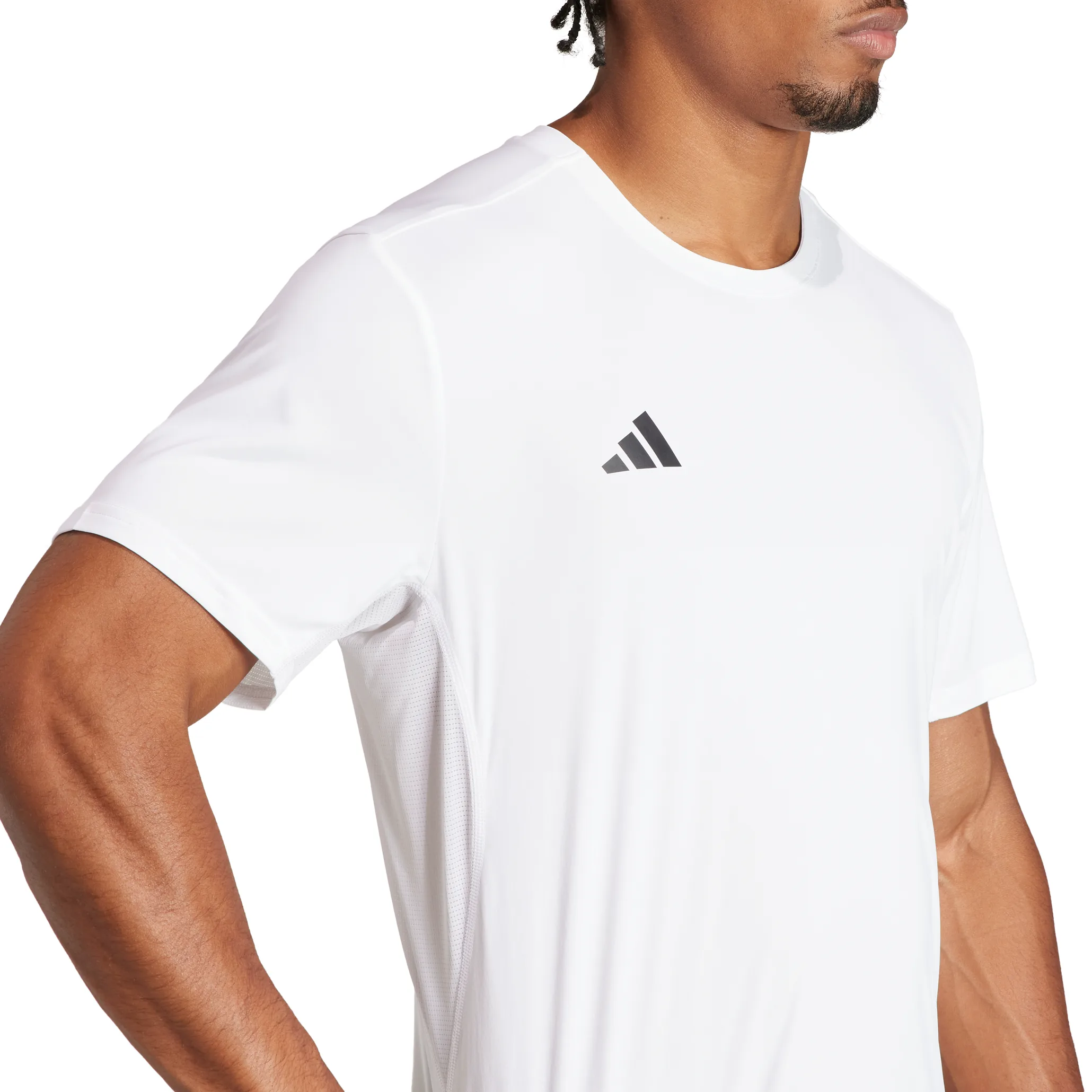 Adidas M Adizero E Tee White White