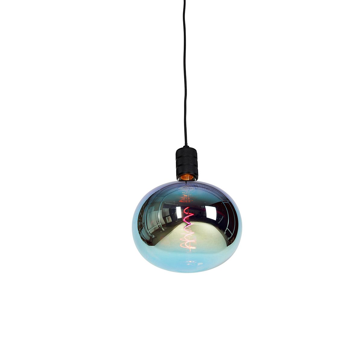 Hanglamp met rail ophanging zwart incl. LED G220 - Cavalux