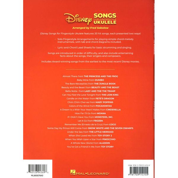Hal Leonard Disney Ukulele Fingerstyle