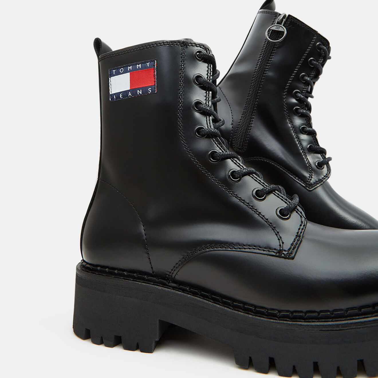 Tommy Hilfiger Boots en Cuir à lacets noires
