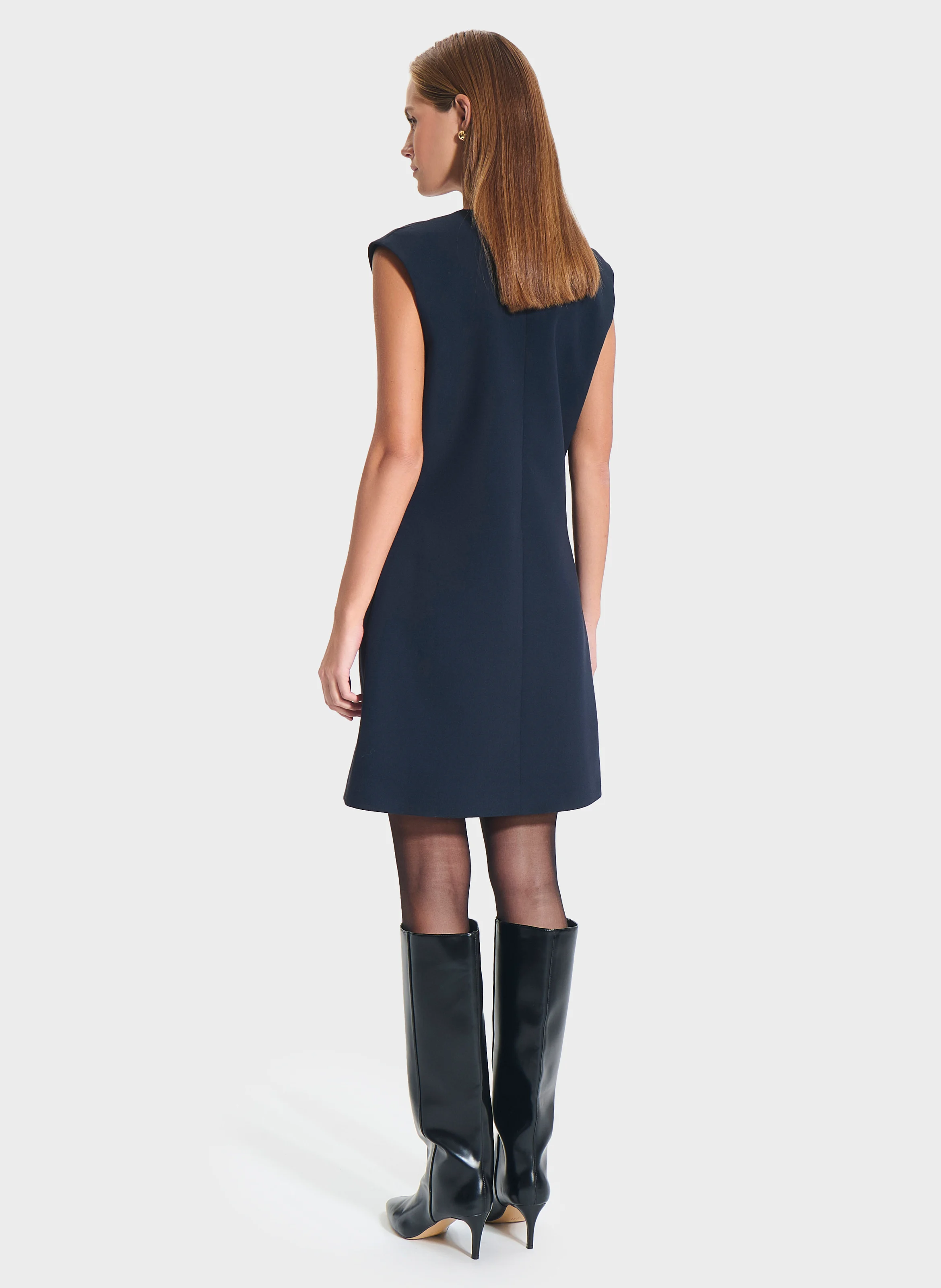 ROMINE - Robe courte col V | Bleu