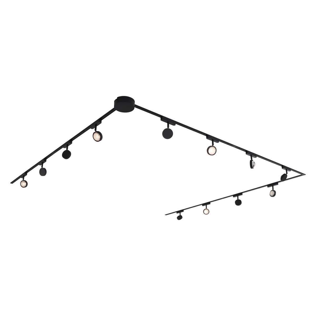 Modern railsysteem met 12 spots zwart 1-fase - Magnetic Lance