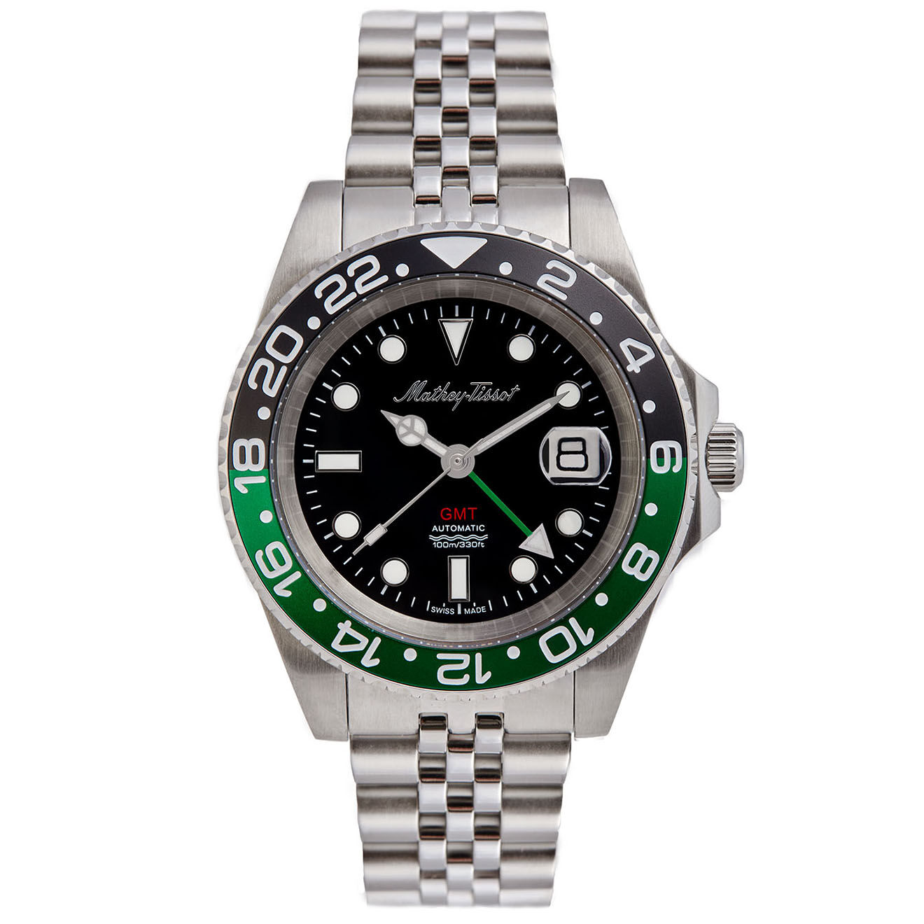 Mathey-Tissot Montre Homme Automatique en Acier GMT Automatic argentée