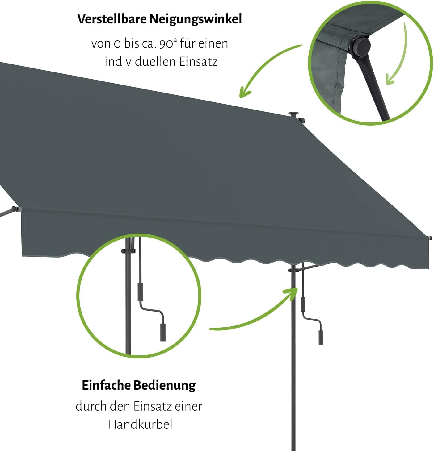 empasa Klemmmarkise 'ILANGA' Balkon Markise Klemm-Markise, UV-beständig und höhenverstellbar