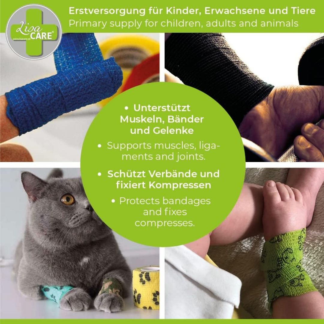 LisaCare kohäsive Bandage - Hund grün - 10cm x 4,5m