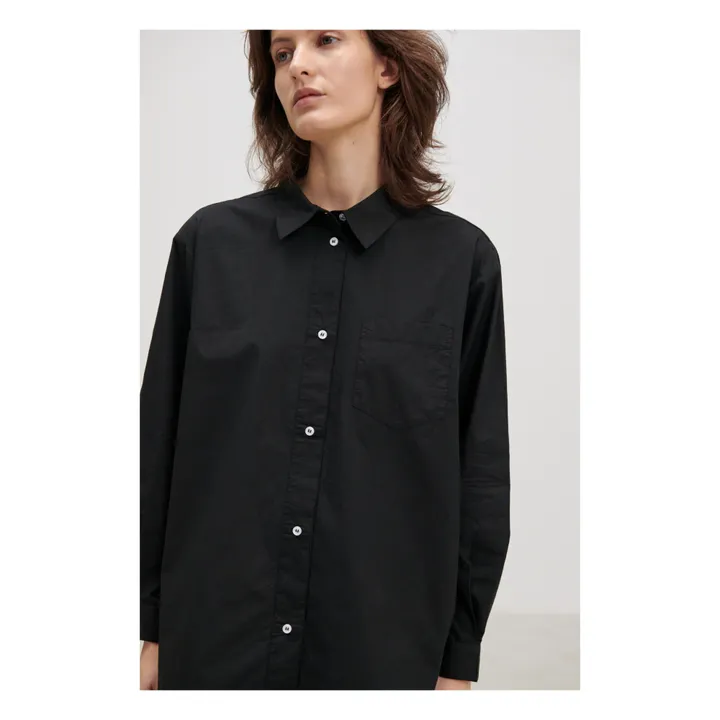 Skall Studio Chemise Edgar Popeline de Coton Bio | Noir