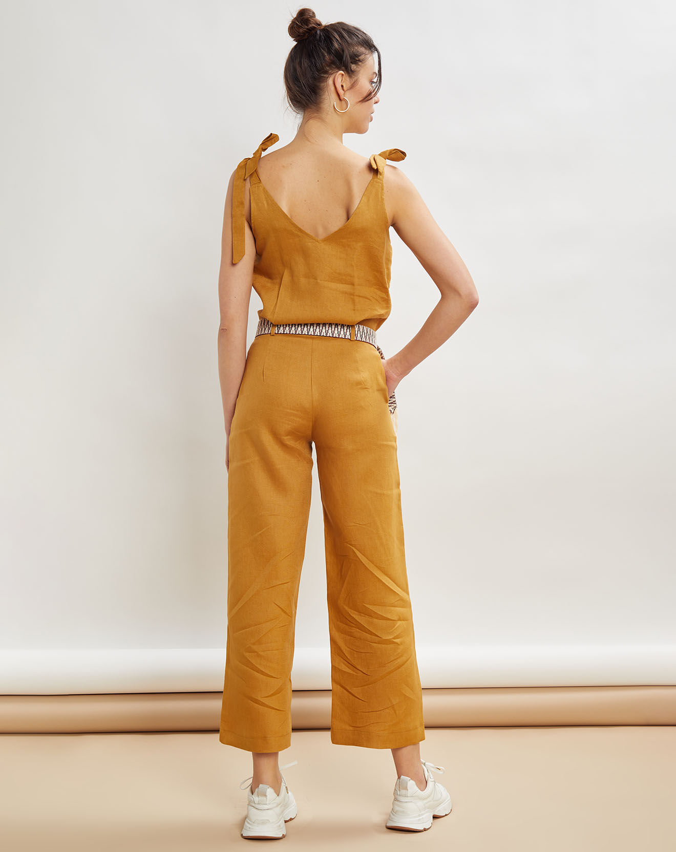 La Petite Francaise Combinaison 100% Lin Cecilia ocre