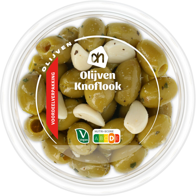 AH Groene olijven met knoflook