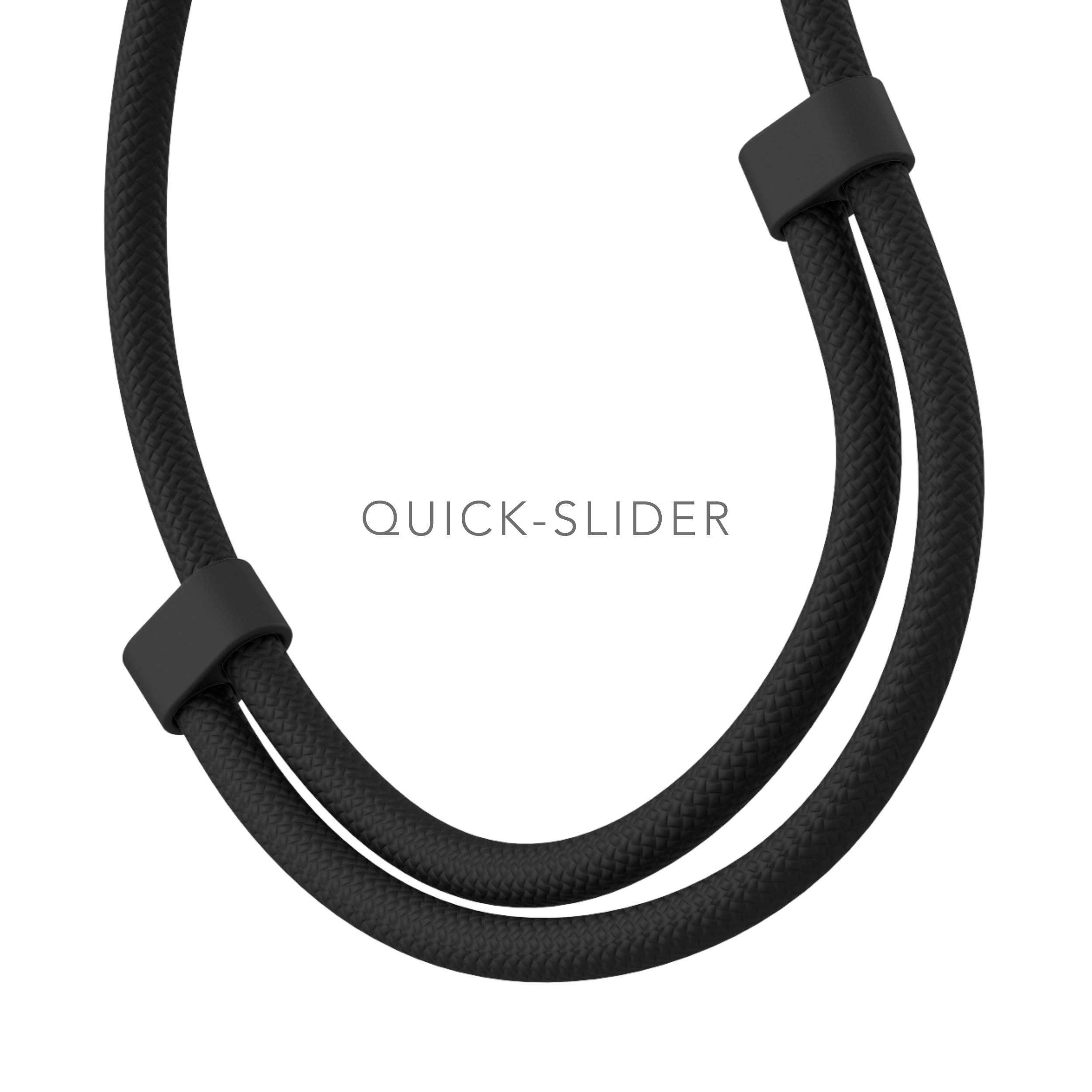 (150cm) Universal Necklace Handykette Umhängeband Infinity mit Silikon Halterung (INF00001) - Schwarz