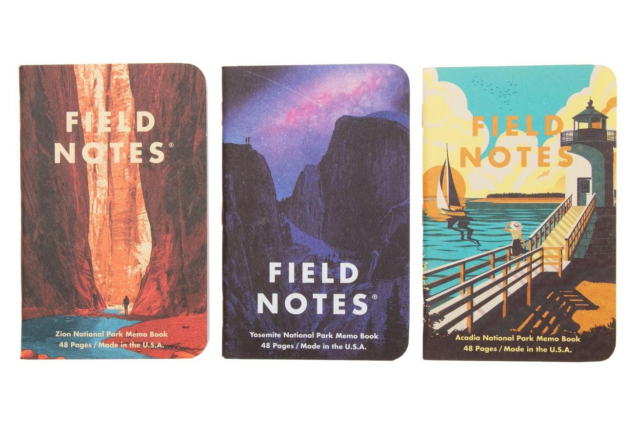 Field Notes National Parks FNC-43a Graph 3-Pack A Yosemite Acadia Zion, notitieboekjes