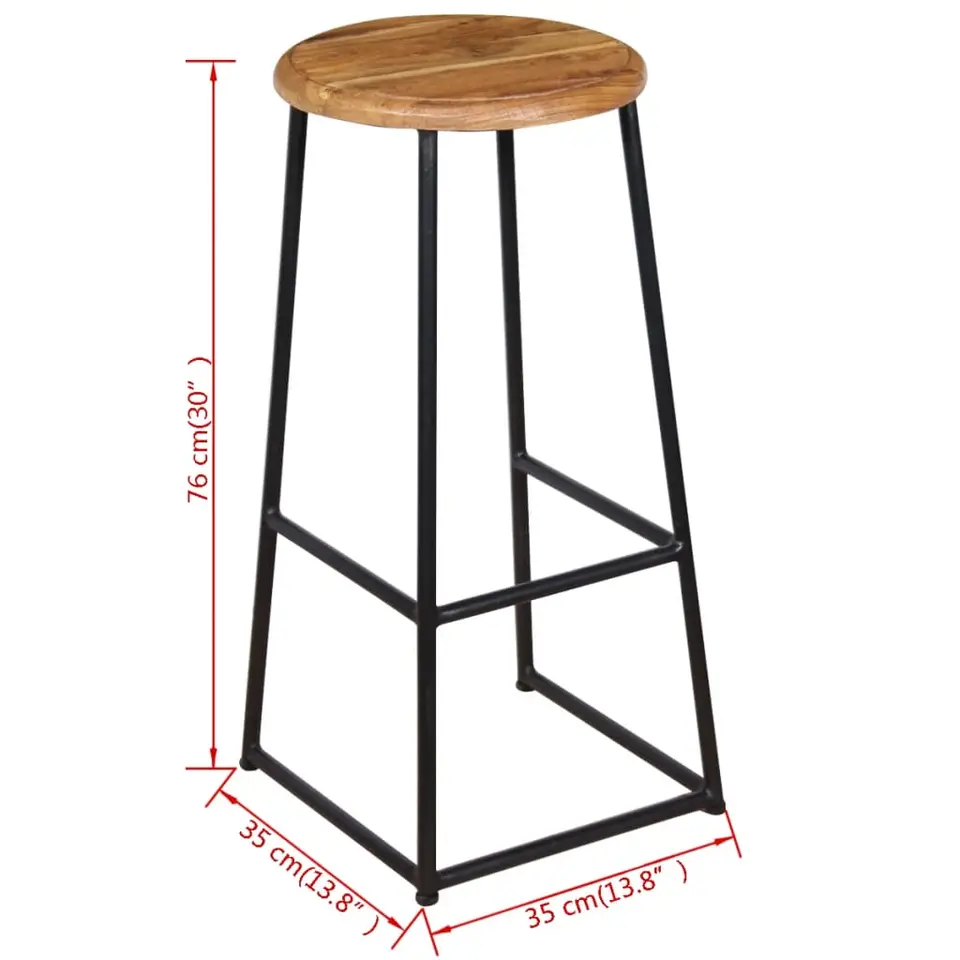 vidaXL - Barkruk - Bruin - Hout - 2 stuks