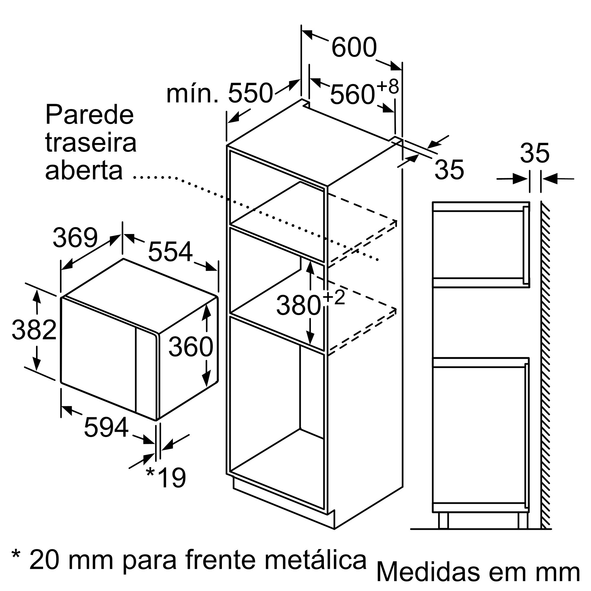MICRO ONDAS ENCASTRE BALAY 3CG5175N2 COM GRILL 25L PRETO
