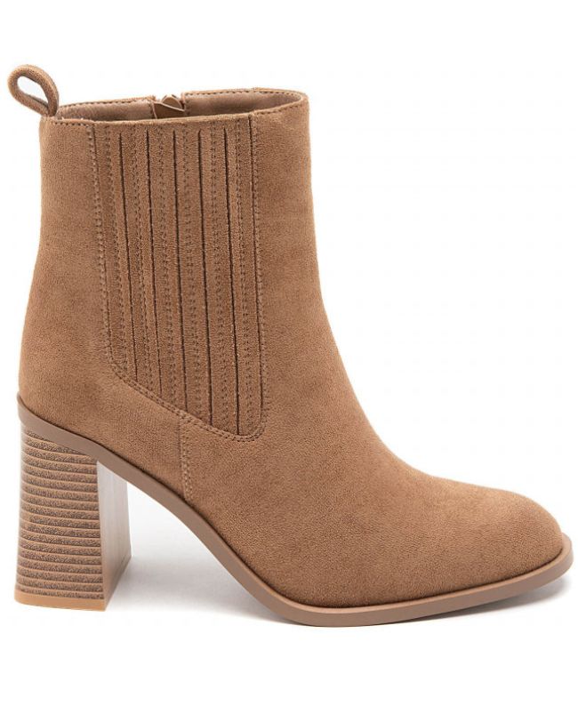 Bottines femme camel à talon - Vénussia