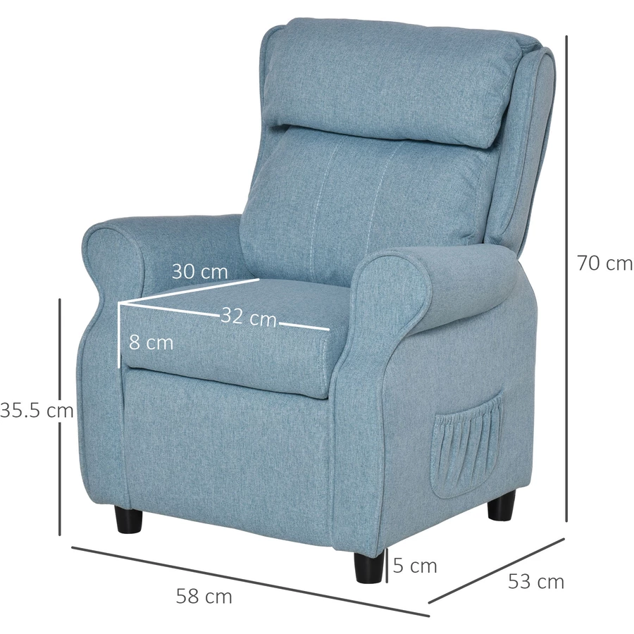 HOMCOM Kindersessel mit Liegefunktion blau