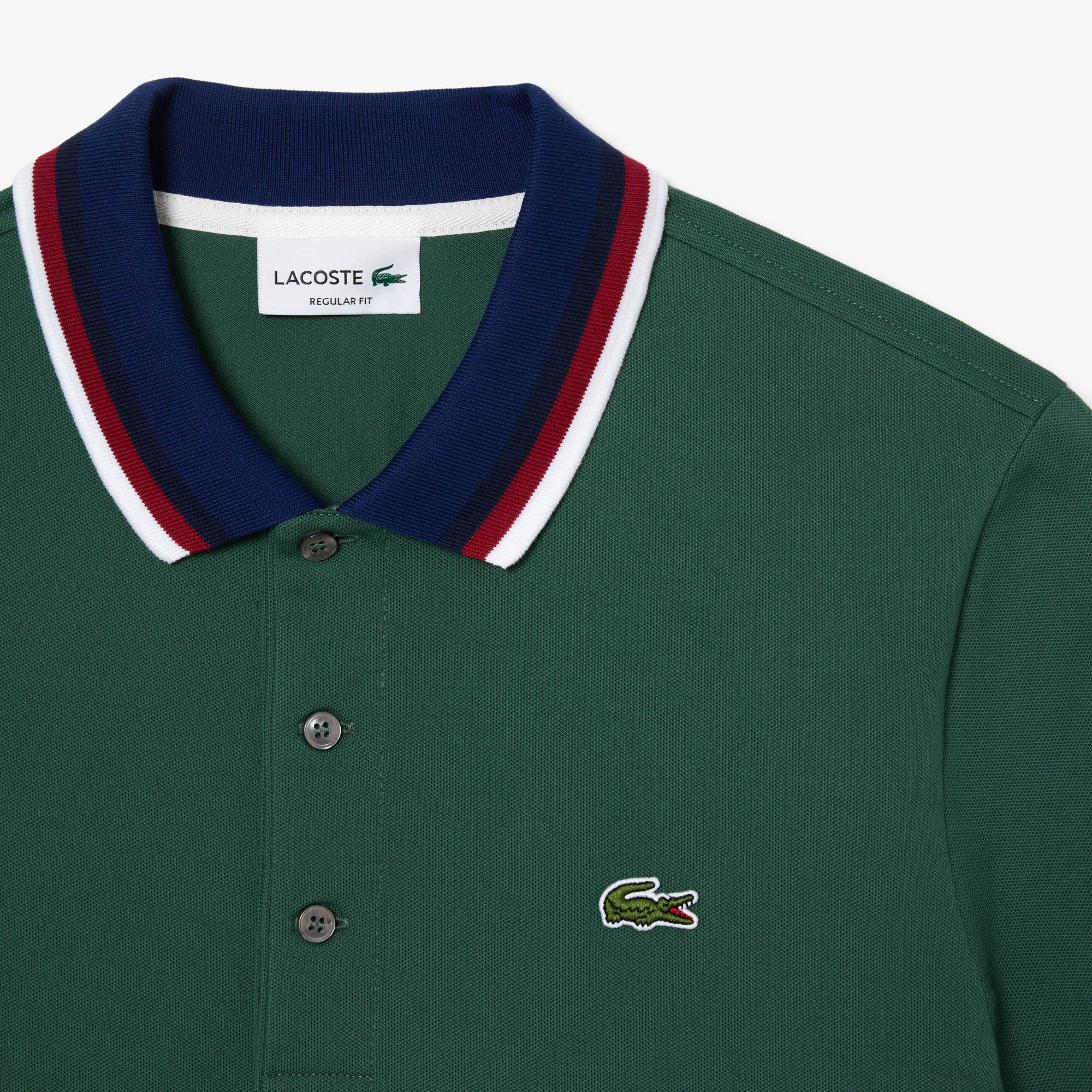 Poloshirt mit Kontrastkragen Kurze Ärmel - Grün - Lacoste - Herren