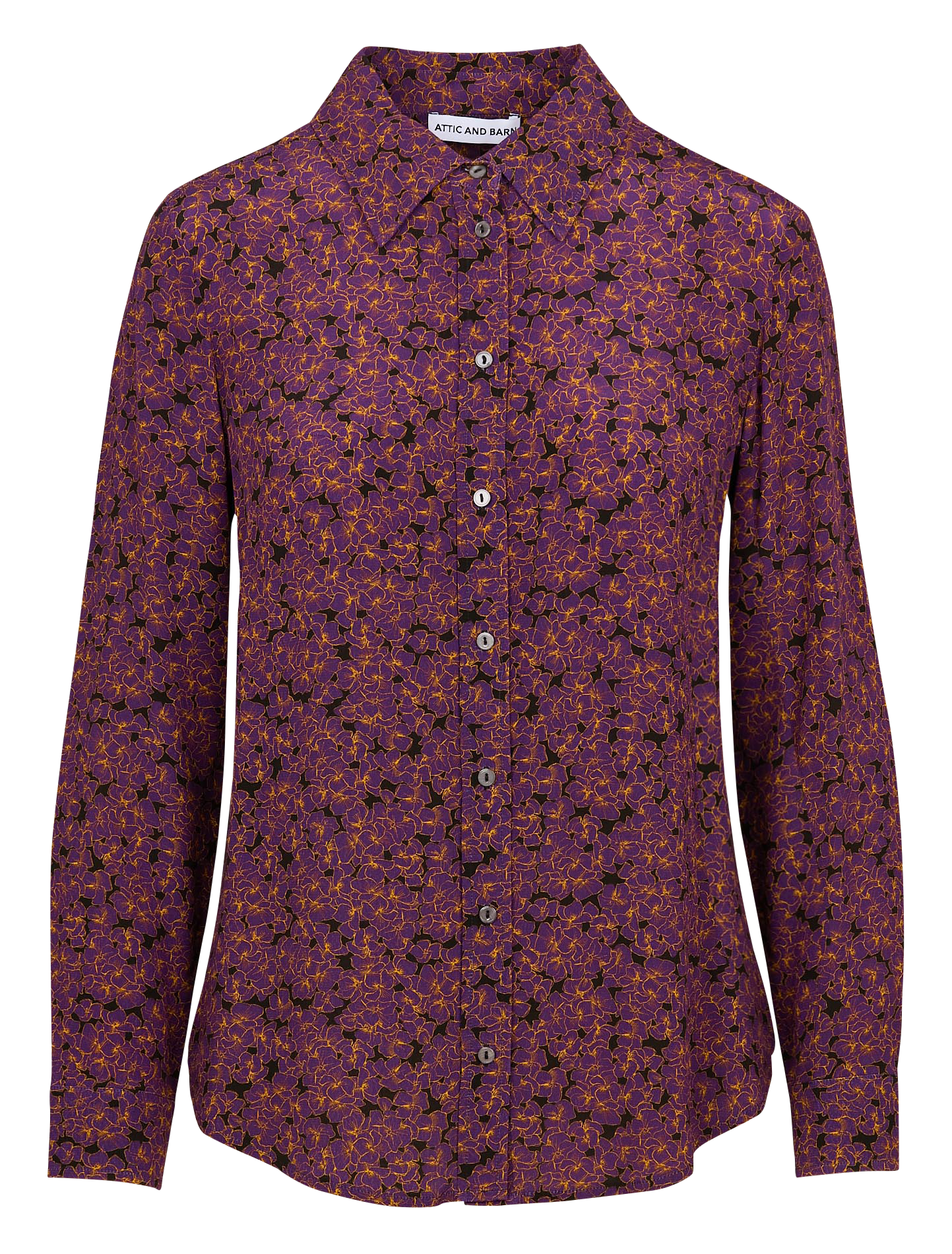 AZALEA - Chemise col classique imprimé fleuri | Violet
