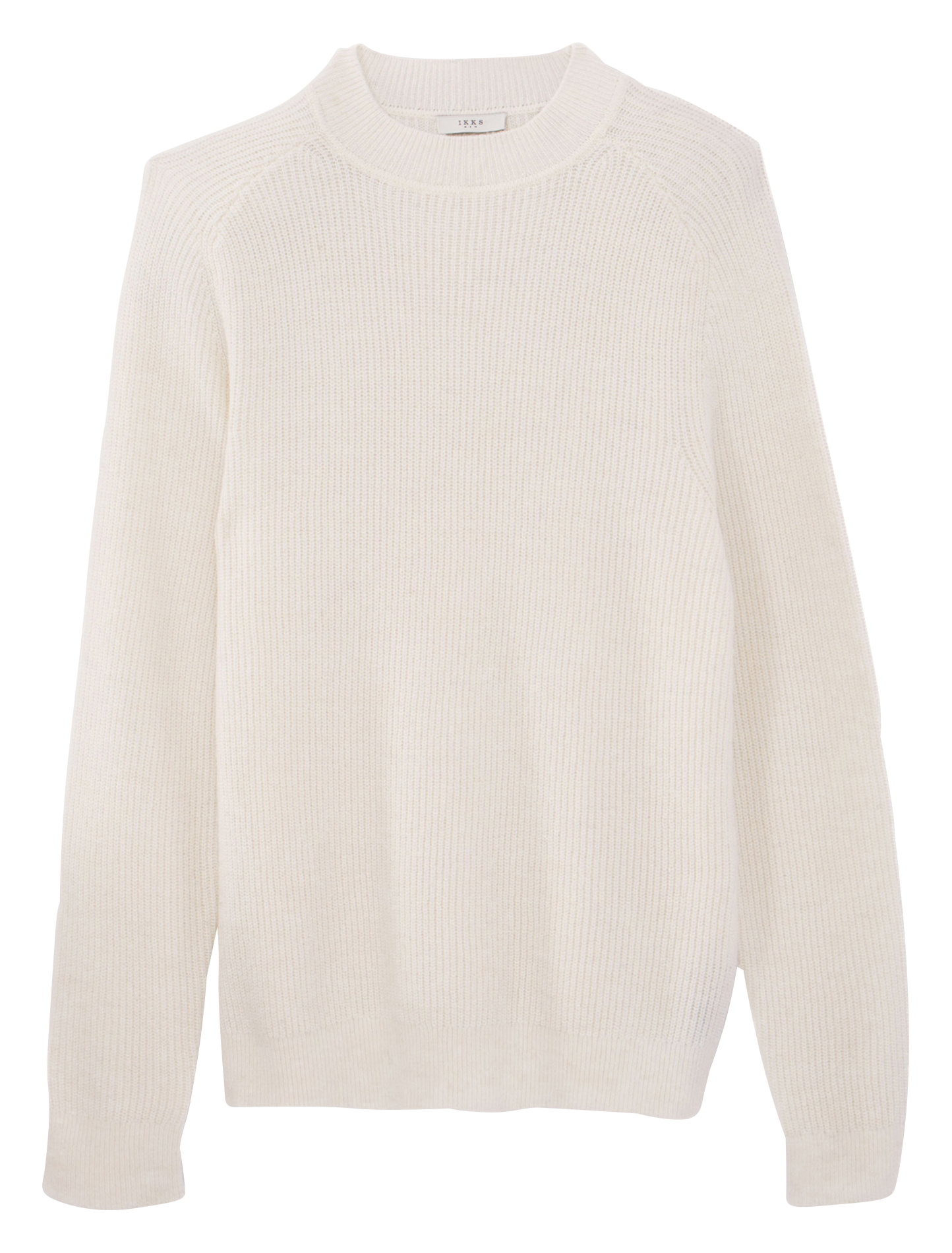 Pull regular tricot à col montant | Blanc