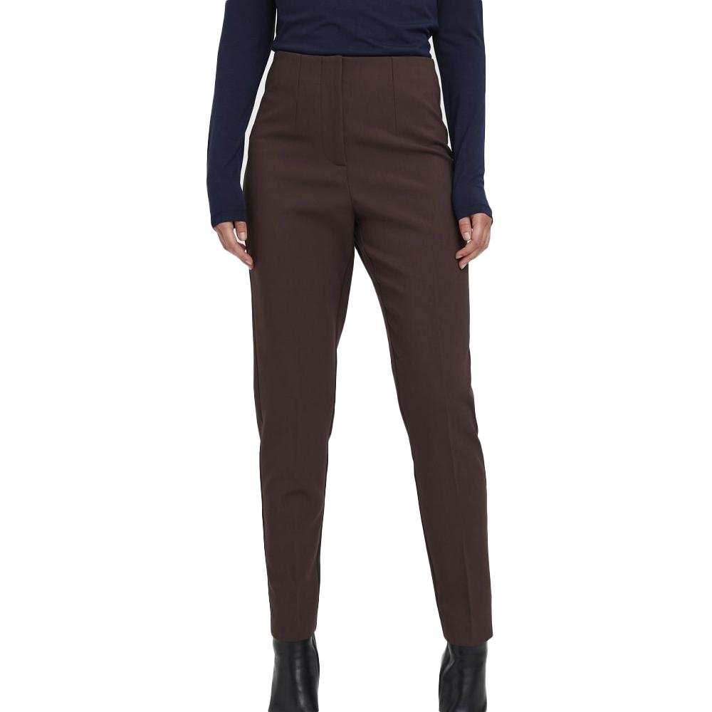 Vero Moda Pantalon Taille Haute Marron Femme Vero Moda Sandy