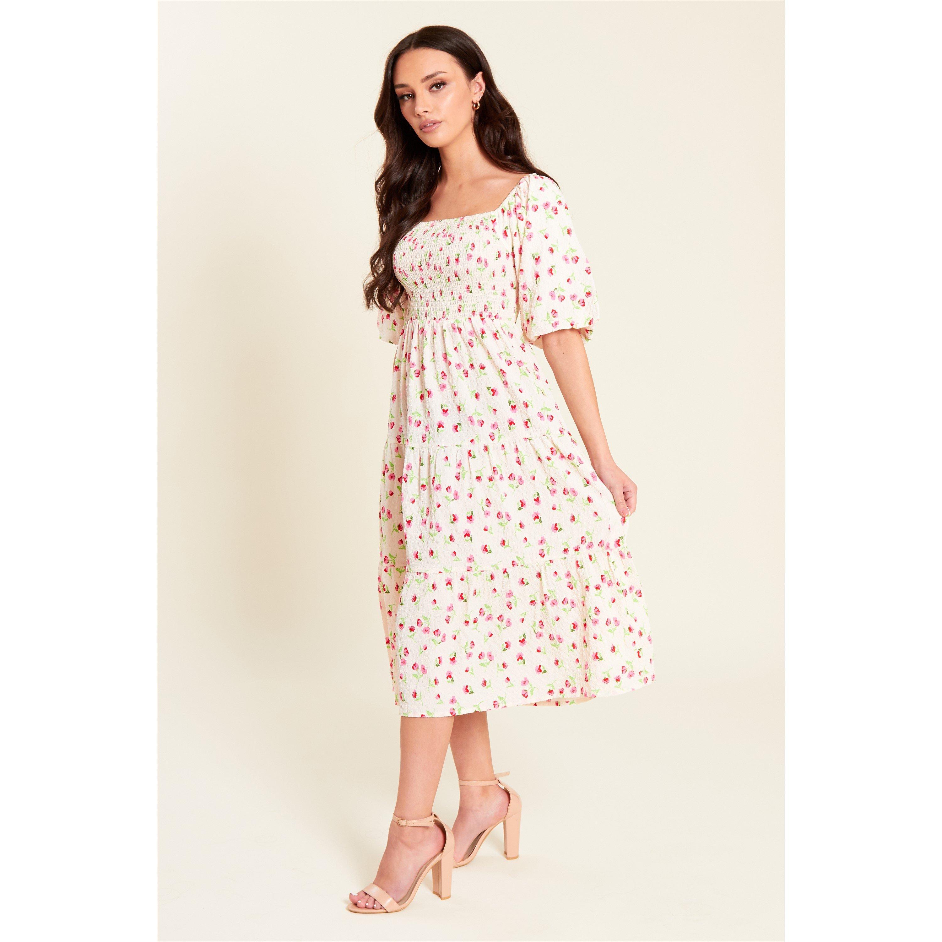 Be You Shirred Midi Dress