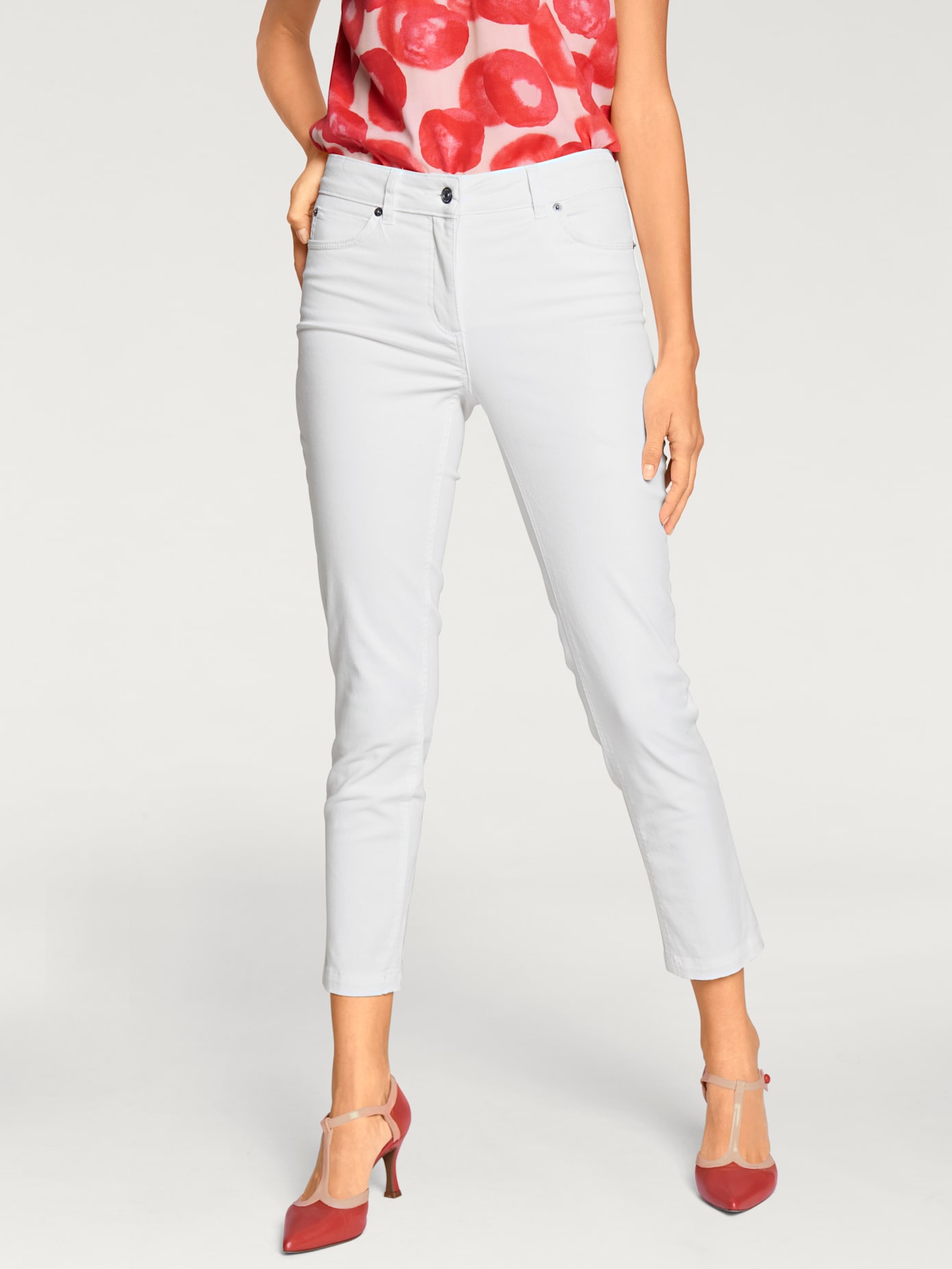 Jeans effet ventre plat longueur 7/8