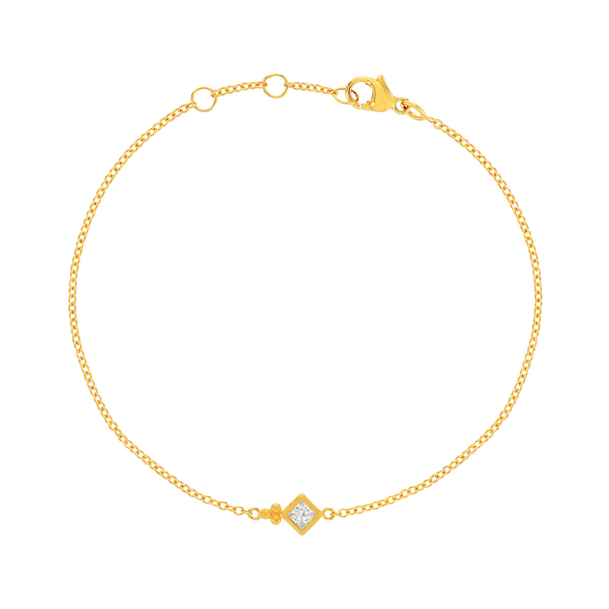 Bracelet plaqué or zirconia 19 cm