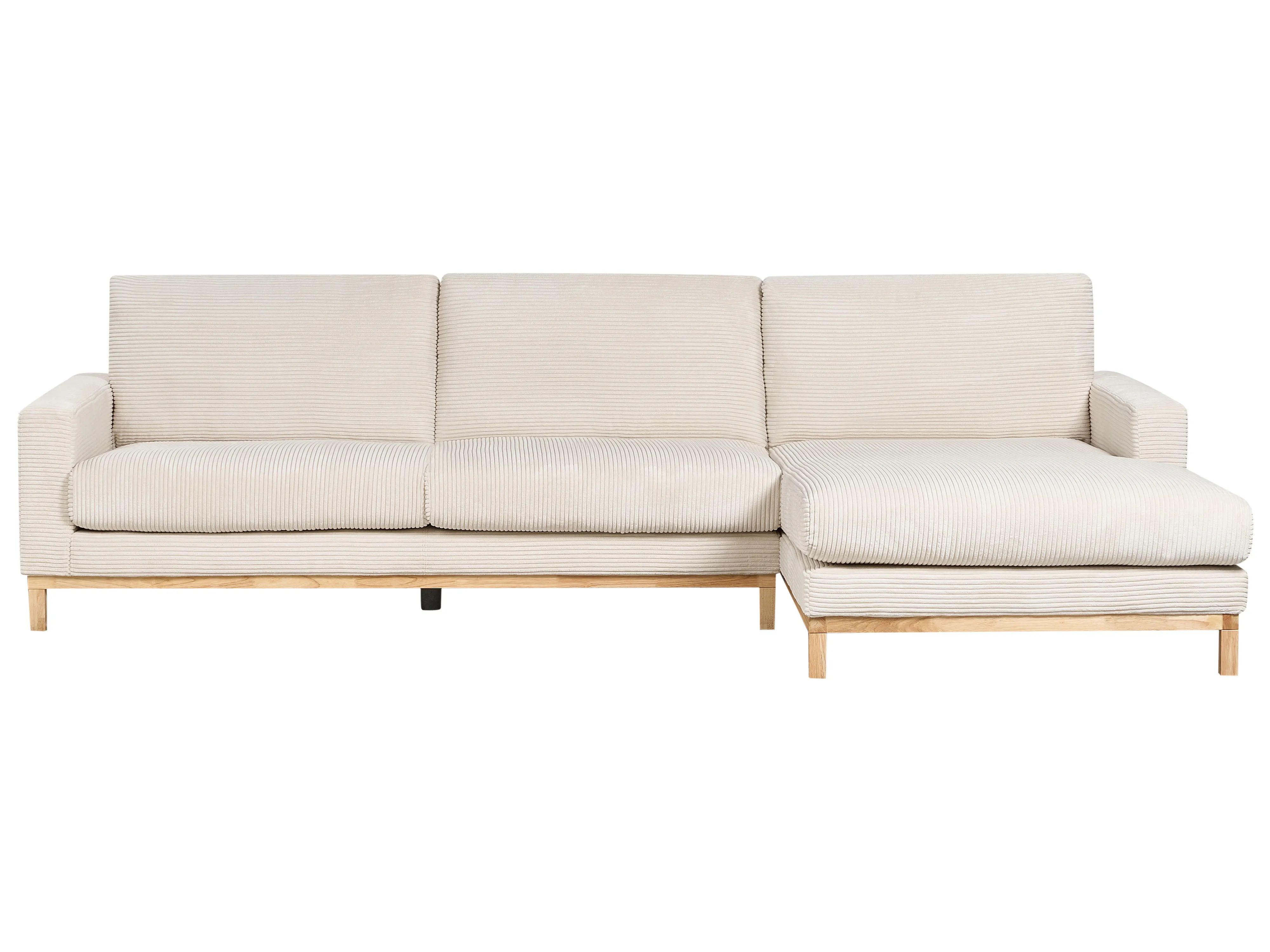 Hoekbank 4-zits SIGGARD Corduroy Lichtbeige linkszijdig