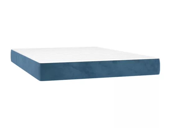 Sommier tapissier matelas et LED Bleu foncé 140x190 cm Velours