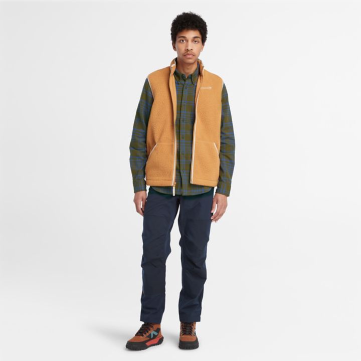 Camisa xadrez de flanela grossa para homem na cor verde-escura