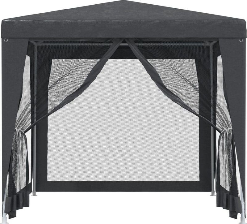 vidaXL - Partytent - Antraciet - HDPE - 2,5x2,5 m - Met 4 Mesh Zijwanden