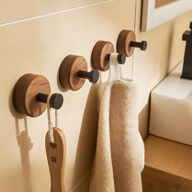(Ø5cm) Garderobe Wandhaken Selbstklebender Handtuch / Kleiderhaken - Braun / Schwarz