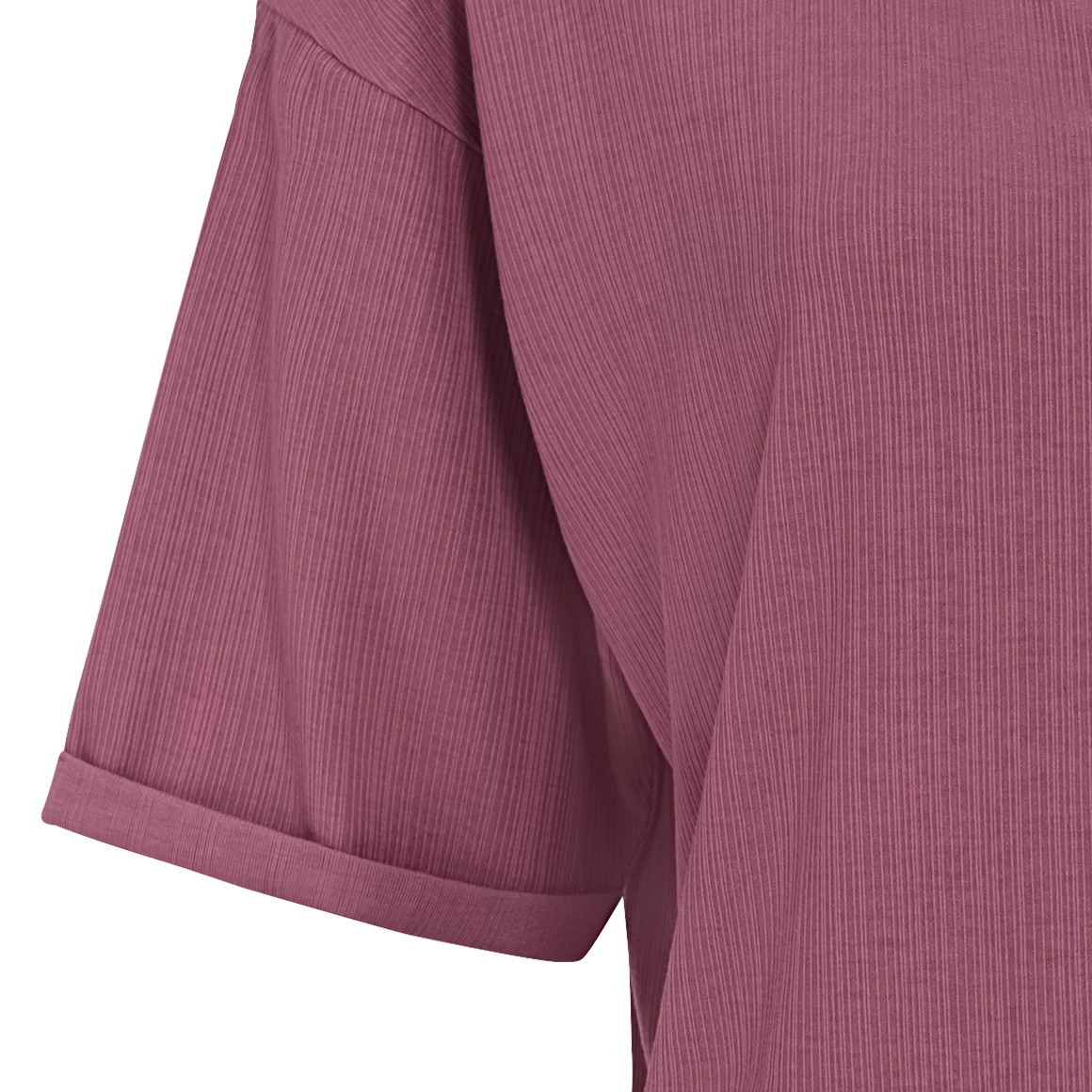 Gina Benotti Damen T-Shirt mit Rippstruktur himbeer
