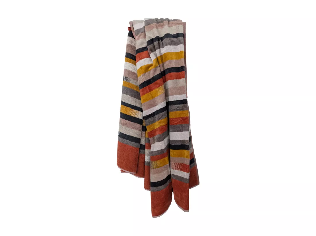 Drap de plage coton velours 100x180 cm collection RIVAGE rouge