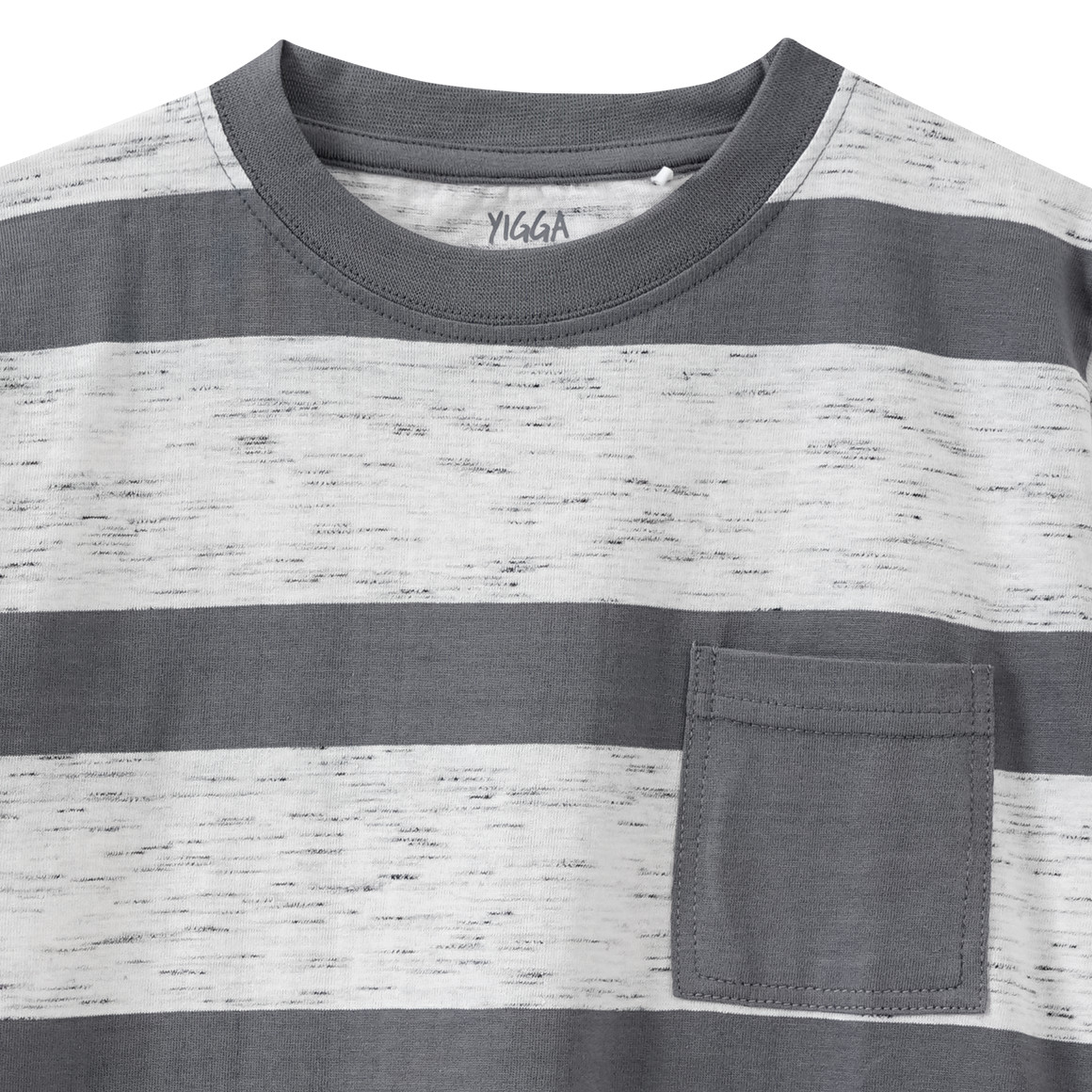 Yigga Jungen T-Shirt mit Streifen grau / weiss