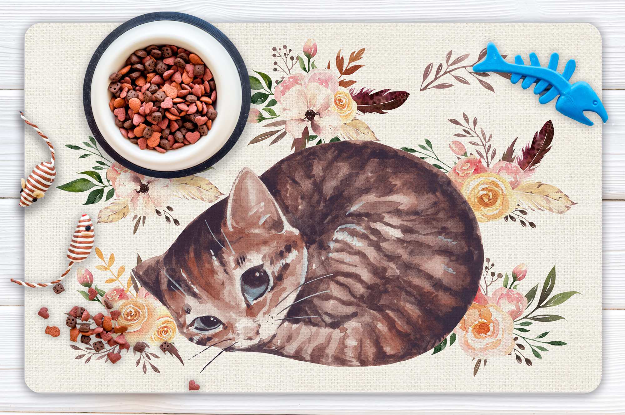 Tapete de vinil para animais de estimação VINILIKO, Gato Doce, 48x75 cm