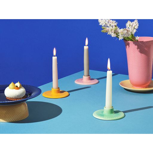 Lyngby Porcelæn Rhombe Color H3 Lysestage, Grøn