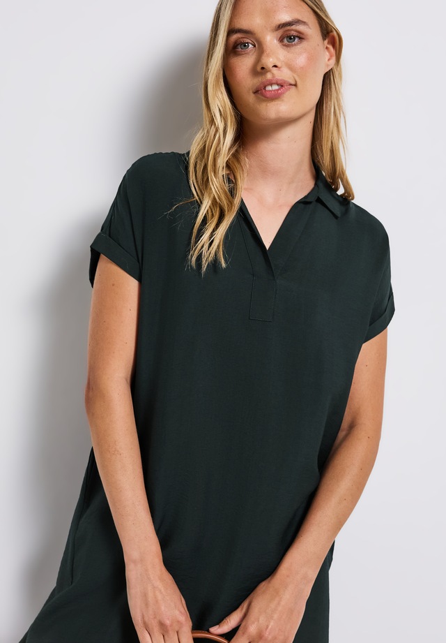STREET ONE Shirtkleid Eingrifftaschen mit geschlitztem Ausschnitt