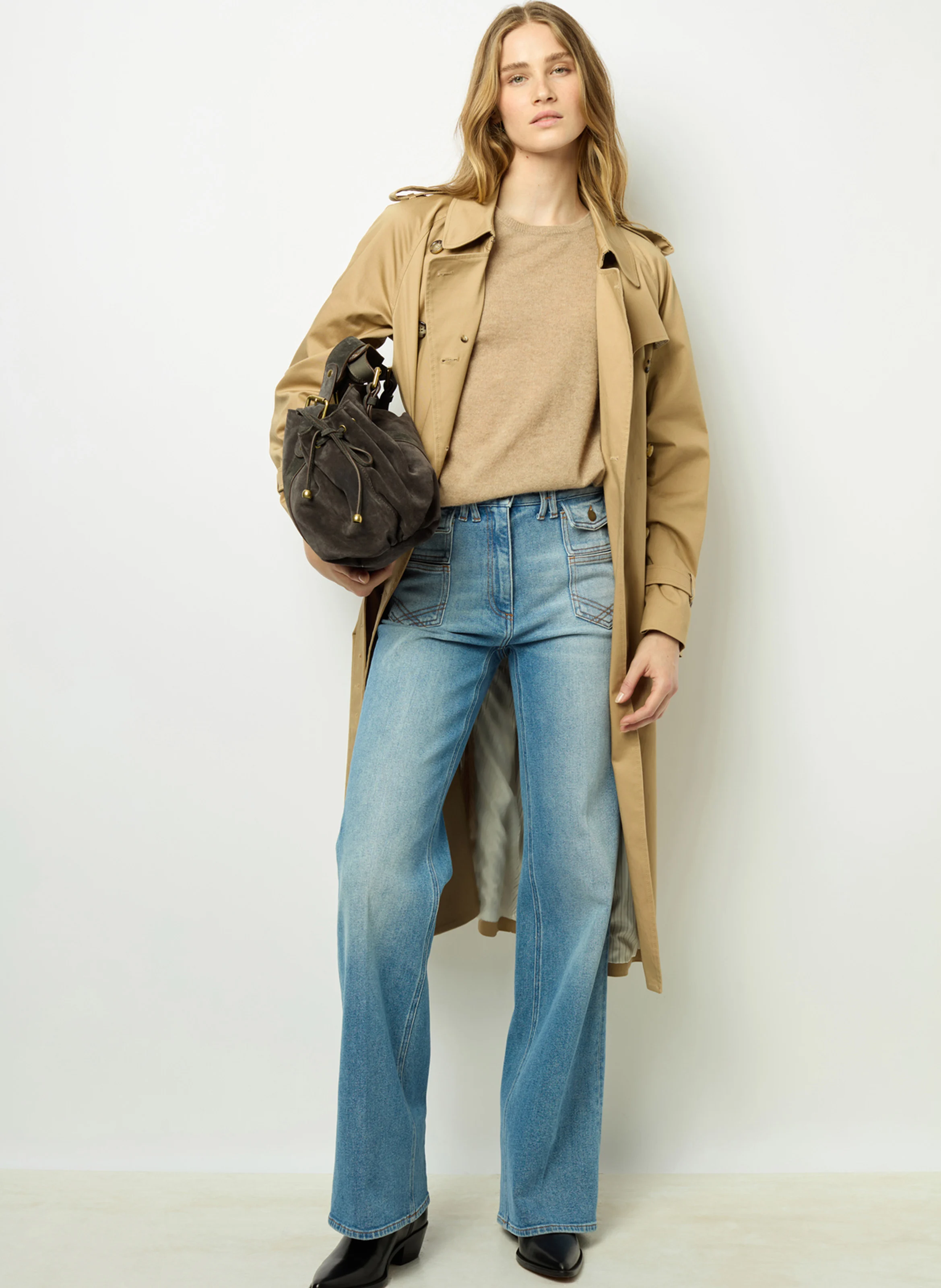 JAZMINE - Pull col rond en cachemire | Beige